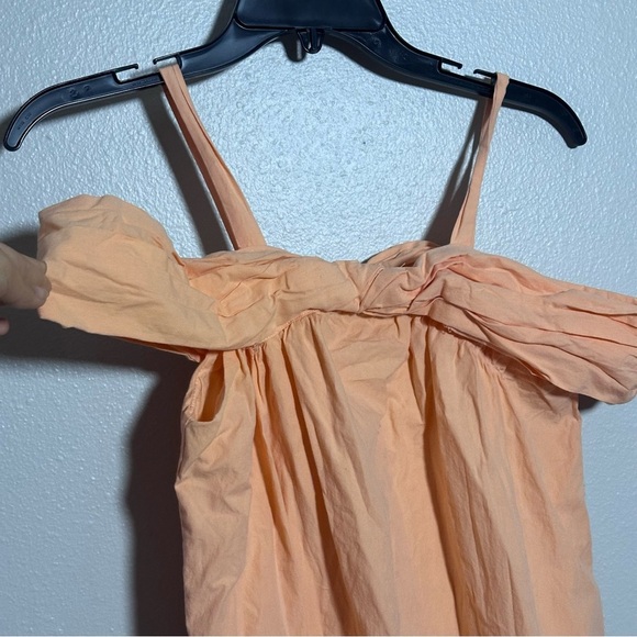 Zara Kids Girls Orange Poplin Off Shoulder Dress size 13-14. - Picture 3 of 7